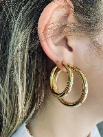 עגילי חישוק עבה XXL זהב 14K