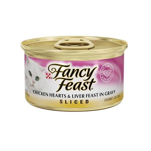 פנסי פיסט פרוסות ללבות עוף וכבד ברוטב מעדן לחתול 85 גרם