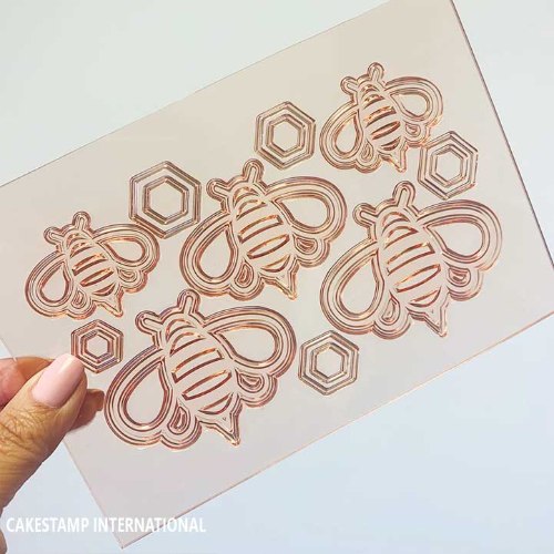 תבנית סט 5 דבורים במידות שונות לקישוט עוגות |דבורה ליצירה בצימקאו  ראש השנה חדש מאתי דבש