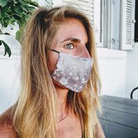 מסכת סאטן משי יפני - סגול לילך פרחוני