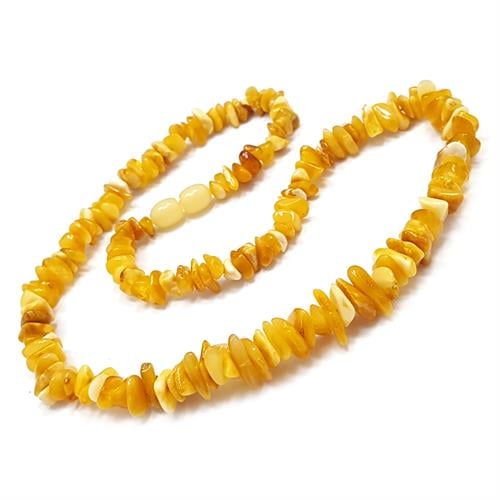 שרשרת ענברים בלטי מקורי צבע לימון M2003