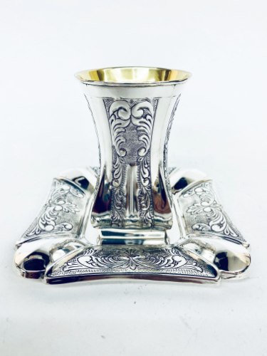 סט גביע וצלחת כסף טהור של האחים חדד לקידוש 