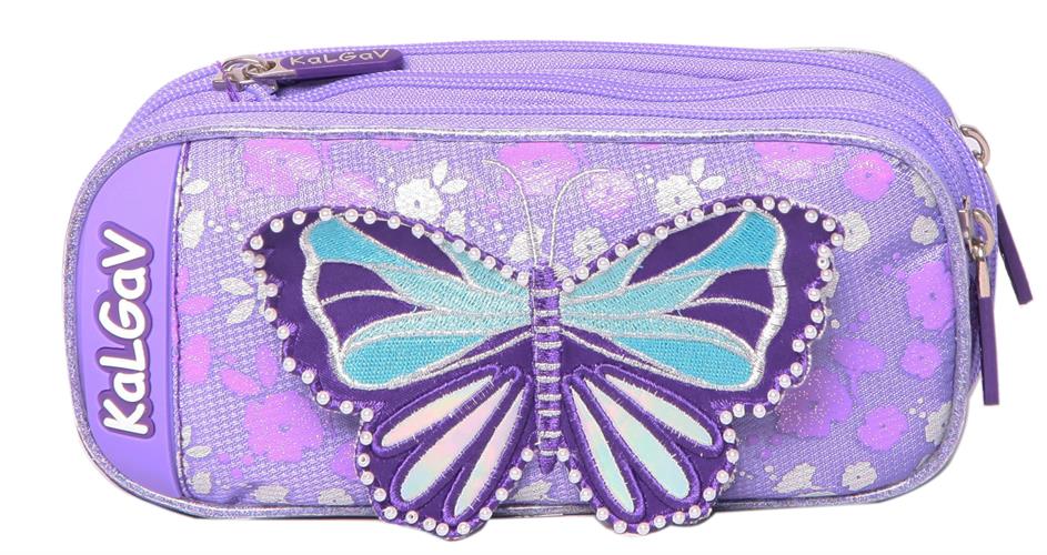 קלמר 2תאים מתרחב פרפרים סגול לילך