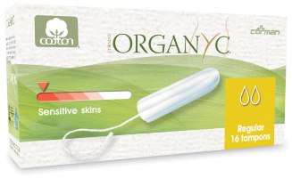 טמפון אורגניק מכותנה אורגנית ללא מוליך רגולר 16 יחידות