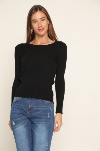 סריג צווארון עגול נשים