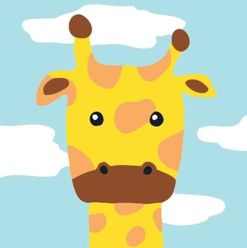 צביעה לפי מספרים לילדים - ג'ירפה 20X20