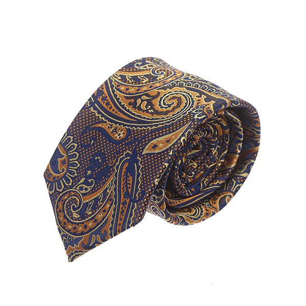 עניבה פייזלי כחול זהב