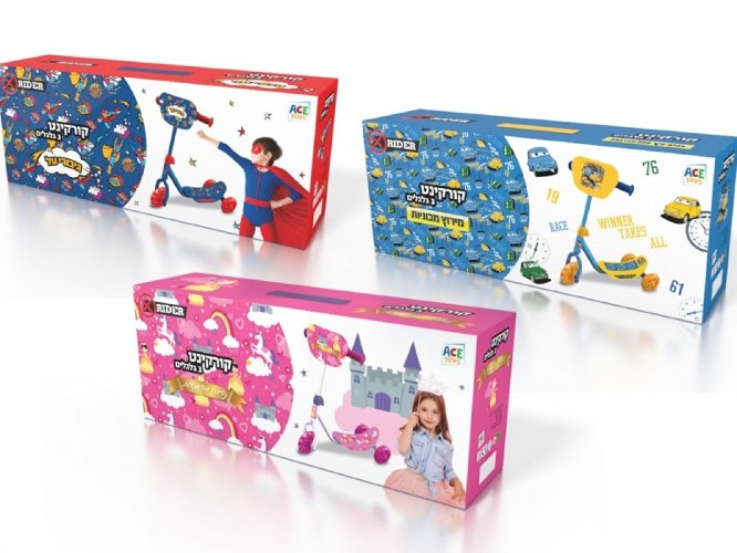 קורקינט 3 גלגלים-נסיכות/גיבורי על/מירוץ מכוניות