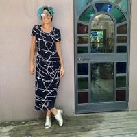 שמלת מקסי יפהפייה שנות ה-80 מידה S/M