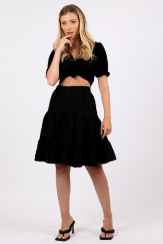 חצאית אמה לבן/שחור