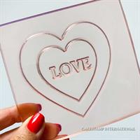 תבנית לב בתוך לב LOVE| מסגרת לב גדולה לסוכריה  טו' באב| סוכריית לב רומנטית חדש מאתי דבש