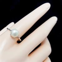 טבעת מכסף משובצת פנינה לבנה RG5959 | תכשיטי כסף 925 | טבעות עם פנינה