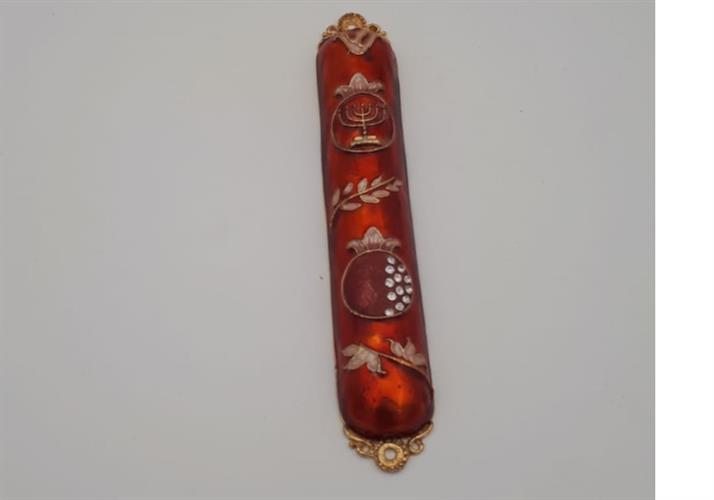 בית מזוזה פליז עיטור רימונים