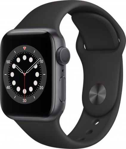 שעון חכם Apple Watch Series 6 GPS 40mm צבע שעון Space Gray Aluminum צבע רצועה Black Sport Band