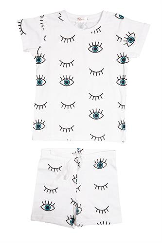 פיג׳מת עיניים לבנה