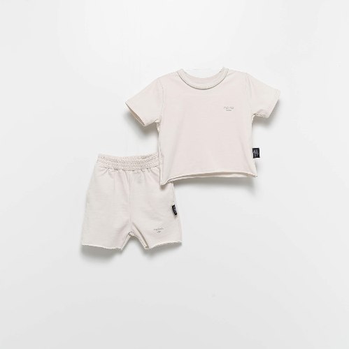 סט חולצה ושורט MOINOI אבן 6M-5Y