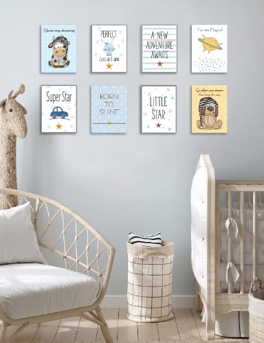 שמיניית תמונות השראה לחדר תינוקות וילדים דגם 804