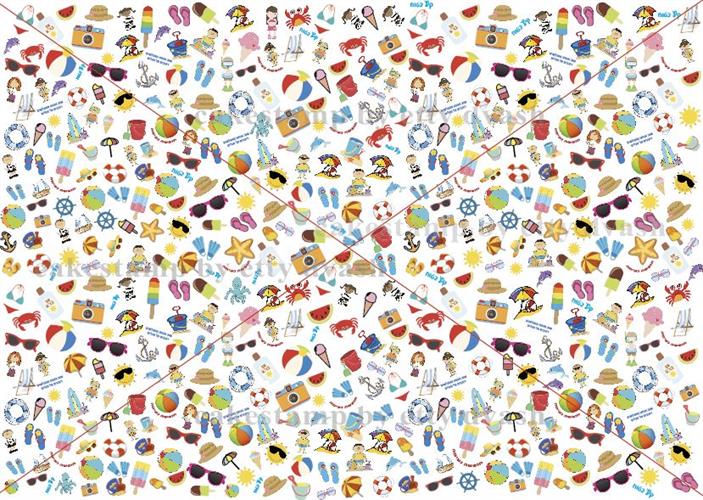 קיץ_דף טרנספר מיקס ליצירה בשוקולד - מתאים ללוחות שוקולד שלי.