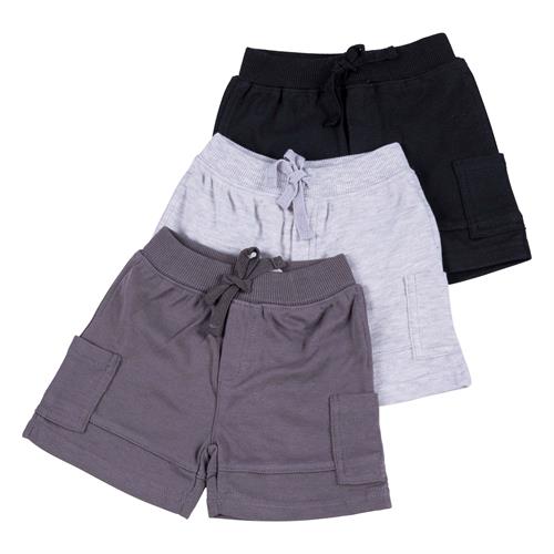 שלישיית מכנסיים 4459 שחור - אפור מלאנג' - אפור