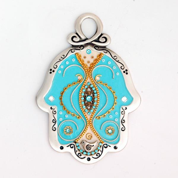 חמסה צבעונית לתלייה על הקיר - דגם טורקיז  : HMS 2