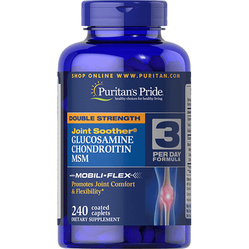 -- מובילי פלקס גלוקוזמין, כודרויטין ו MSM -- מכיל 240 טבליות, פיוריטנ'ס פרייד