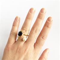 טבעת ברומי זהב - לבן שקוף