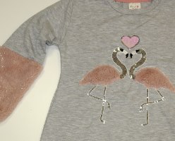 טוניקה בנות שילוב פרווה אפור