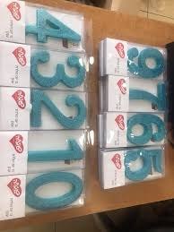 נר מספר ענק בצבע תכלת