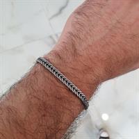 צמיד כסף מושחר חוליות לגבר