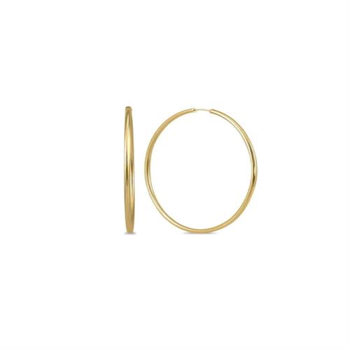 עגילי זהב חישוק לאישה בקוטר 3.9 סמ │ עגילי חישוקים גמישים