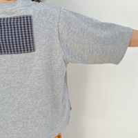 חולצה מדגם איה (שרוול קצר) מבד טריקו בצבע מלאנז׳ (אפור)
