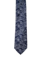 עניבה כחולה עם שרטוט עלים