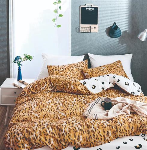 סט מלא זוגי כותנה פרקל דגם מנומר