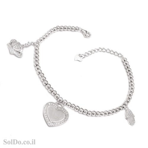 צמיד כדורים מכסף משובץ אבני זרקון  Z3135 | תכשיטי כסף 925