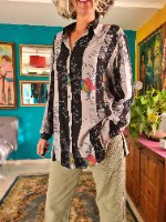 חולצת ויסקוזה צבעונית למחצה מידה L/XL