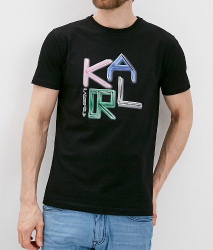 גברים | KARL LAGERFELD T-SHIRT COLOURFUL BLACK