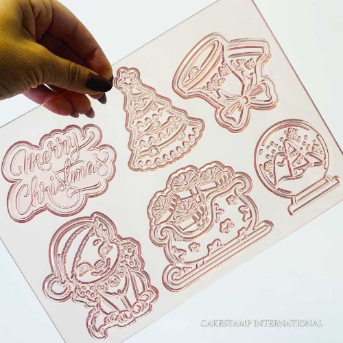 Christmas set of 6 Ornaments  | Flexible Embosser Polymer | New 2021 6 Embosser Stamp