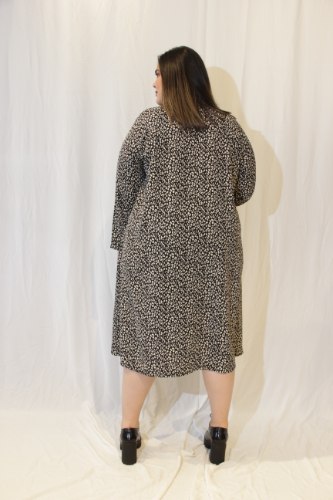 שמלת ניו יורק מנומרת שחור