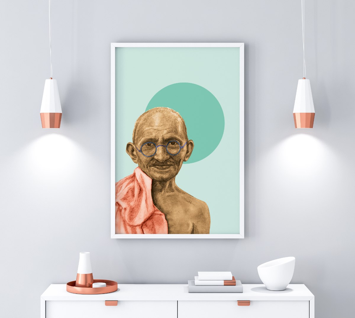 הדפס ציור - מהטמה גנדי