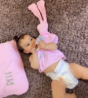 שמיכי ארנבוני- עם הדפס שם התינוק- דגם ורוד בייבי