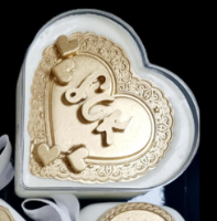 תבנית מסגרת לב מקושט פרחים בולטים| מסגרת לב גדול לטו' באב| עוגה רומנטית טו' באב חדש מאתי דבש