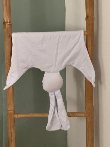 שמיכי ארנבוני- עם הדפס שם התינוק- צבע לבן