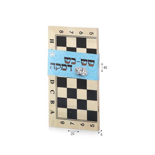 שש-בש עץ 40 *40 חיילים פלסטיק