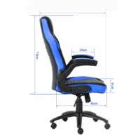 כיסא גיימינג דגם נובה - Nova - איכותי מעוצב ונוח עם משענת מתכווננת בצבעים שחור וכחול