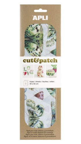 דפי דקופאז' אפלי 3 יח' - פרפרים 30X50