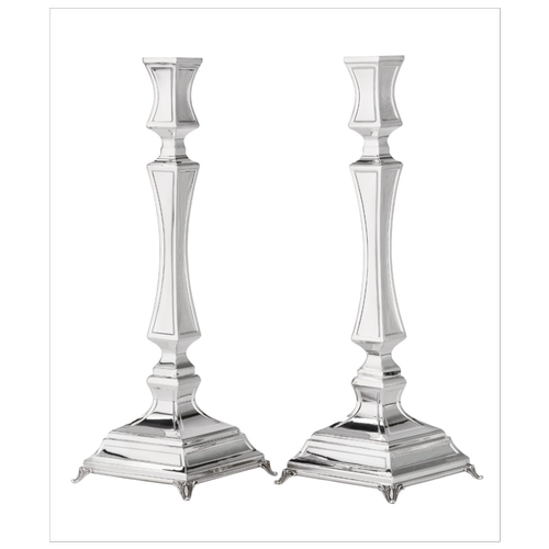 פמוטים כסף טהור דגם ליבני חלק S