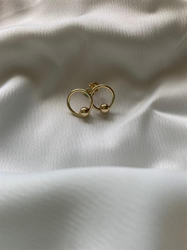 עגילי חישוק עיגול זהב 14 קראט