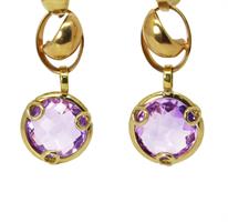 עגילי אמטיסט נתלים גדולים