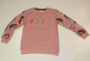 טוניקה בנות הדפס שרוול ורוד עתיק