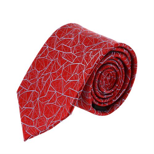 עניבה דגם גאומטרי אדום